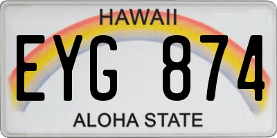 HI license plate EYG874