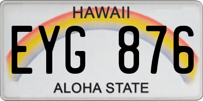 HI license plate EYG876