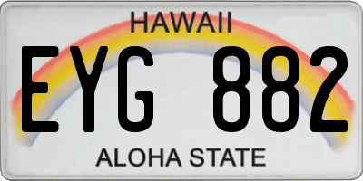HI license plate EYG882