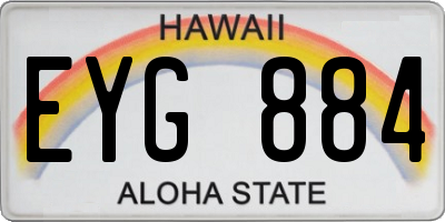 HI license plate EYG884