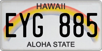 HI license plate EYG885