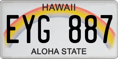 HI license plate EYG887