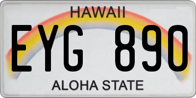 HI license plate EYG890