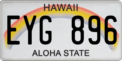 HI license plate EYG896