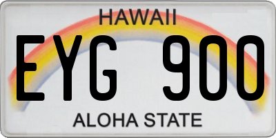 HI license plate EYG900