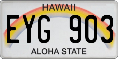 HI license plate EYG903