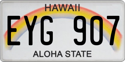 HI license plate EYG907