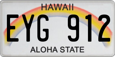 HI license plate EYG912