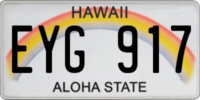 HI license plate EYG917