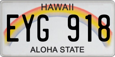 HI license plate EYG918