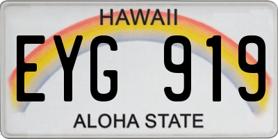 HI license plate EYG919