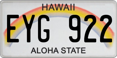 HI license plate EYG922