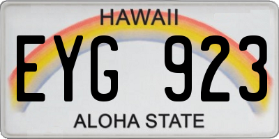 HI license plate EYG923