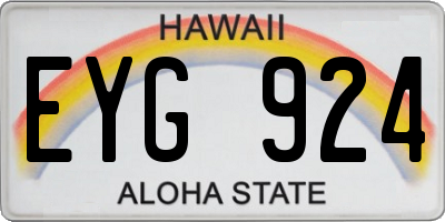 HI license plate EYG924