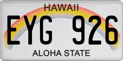 HI license plate EYG926