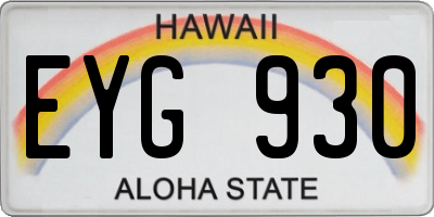 HI license plate EYG930