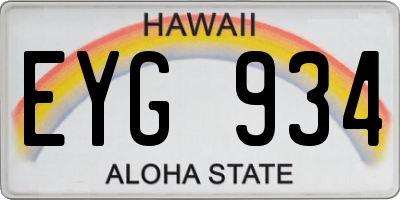 HI license plate EYG934