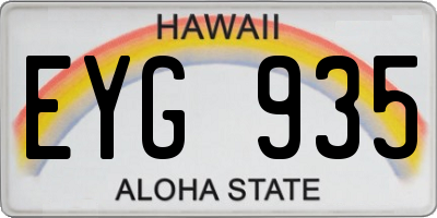HI license plate EYG935
