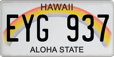 HI license plate EYG937
