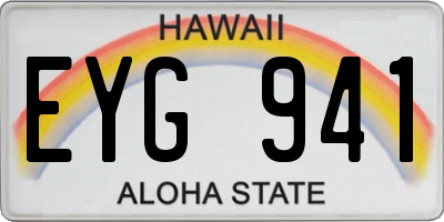 HI license plate EYG941