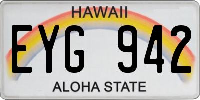 HI license plate EYG942