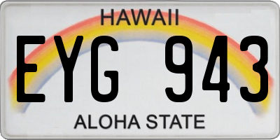 HI license plate EYG943