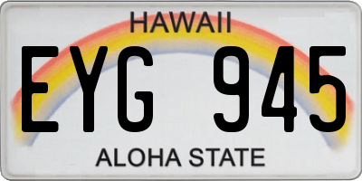 HI license plate EYG945
