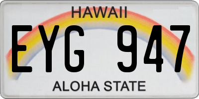 HI license plate EYG947