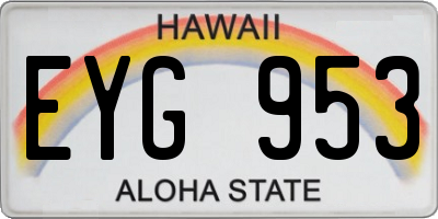 HI license plate EYG953