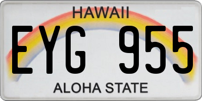 HI license plate EYG955