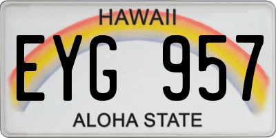 HI license plate EYG957