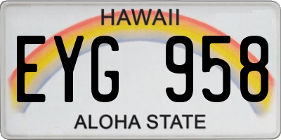 HI license plate EYG958