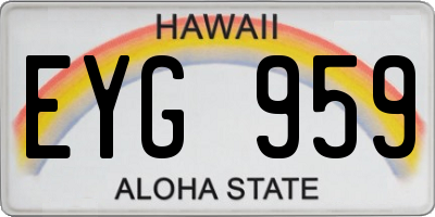 HI license plate EYG959
