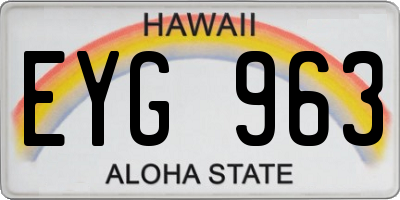 HI license plate EYG963