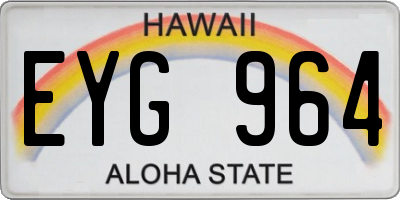 HI license plate EYG964