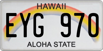HI license plate EYG970