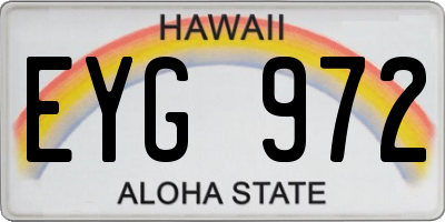 HI license plate EYG972