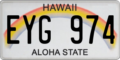 HI license plate EYG974