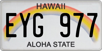 HI license plate EYG977