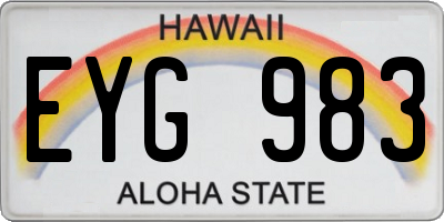 HI license plate EYG983