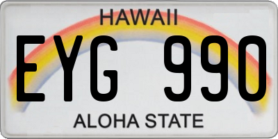 HI license plate EYG990