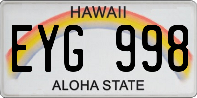 HI license plate EYG998