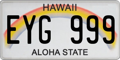 HI license plate EYG999