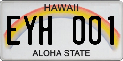 HI license plate EYH001