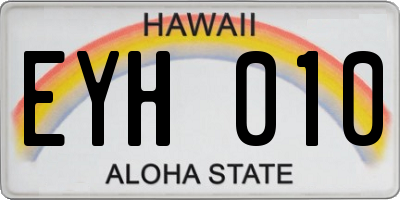 HI license plate EYH010