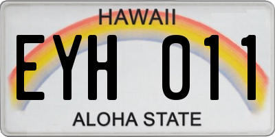 HI license plate EYH011