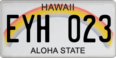 HI license plate EYH023