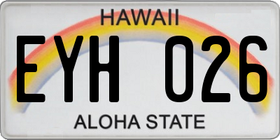 HI license plate EYH026