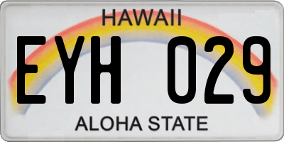HI license plate EYH029