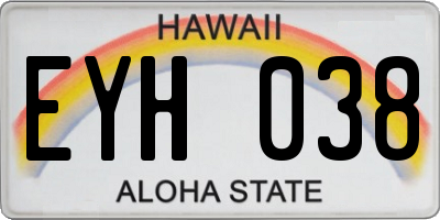 HI license plate EYH038